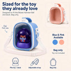 Electronic Pet Carrying Case Compatible with BITZEE Hamster Ball, High-Density EPE Foam, Microfiber PU, Detachable Shoulder StrapBlue - Image 2