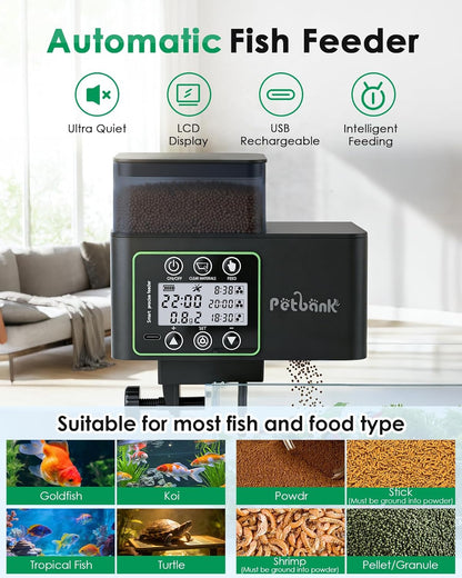 Smart fish food dispenser with automated shortage alert indicator light