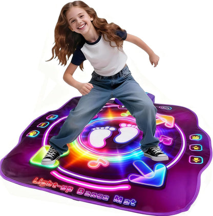 Dforce kids dance mat front view with LED lights