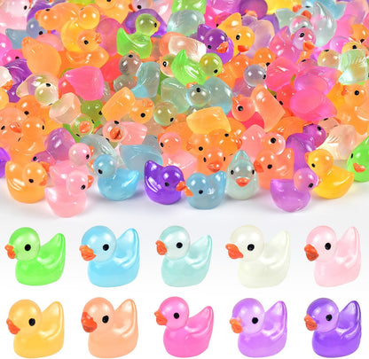 BOOJALOO luminous mini resin ducks front view showing multiple vibrant colors