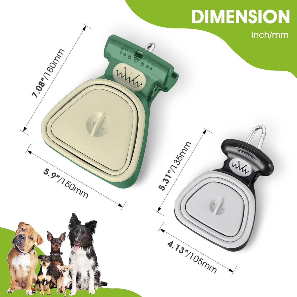 SuperDesign expandable dog waste pick up tool showing accordion style body
