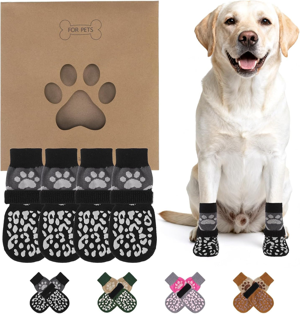 KOOLTAIL Dog Socks Shoes for Hot Pavement to Prevent Licking Paws, Winter Dog Boots&Paw Protector for Hardwood Floors Anti Slip,Traction Control Grip Booties for Small Medium Large Senior Dogs,Black M - Image 14