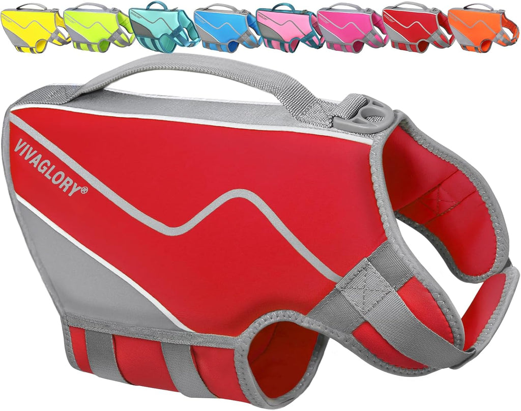 Vivaglory small dog flotation aid wave pattern design pink swimming vest