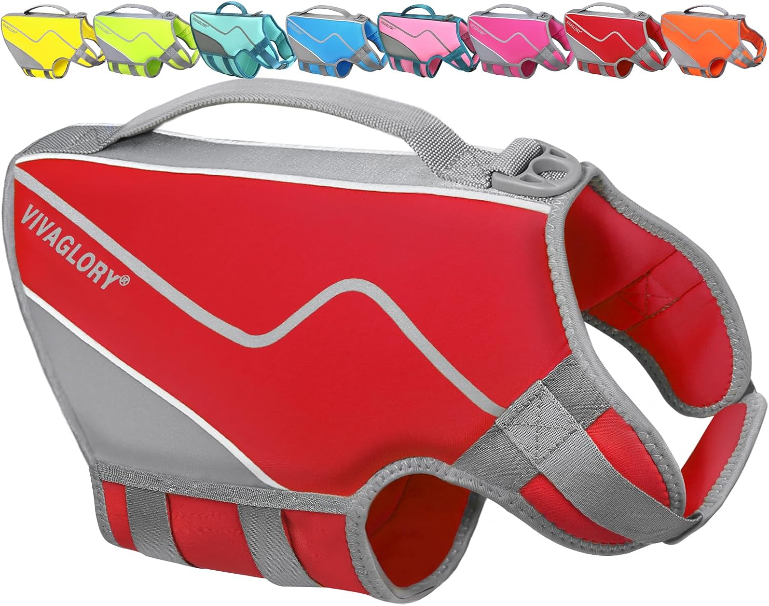 Vivaglory small dog flotation aid wave pattern design pink swimming vest