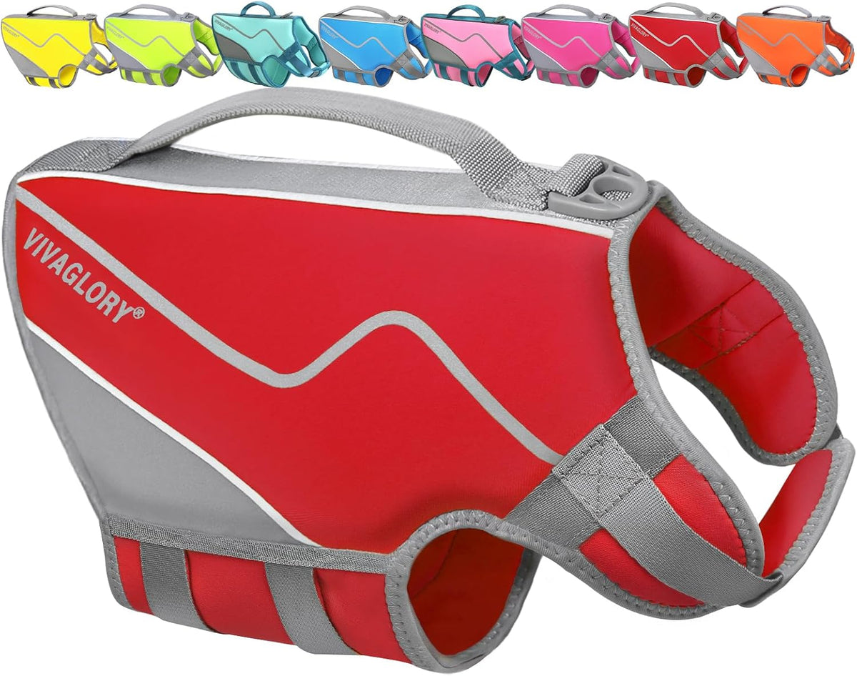 Vivaglory small dog flotation aid wave pattern design pink swimming vest