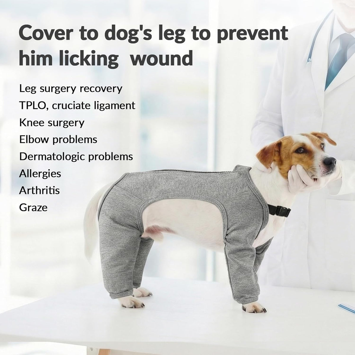Close up of soft breathable fabric on dog suit