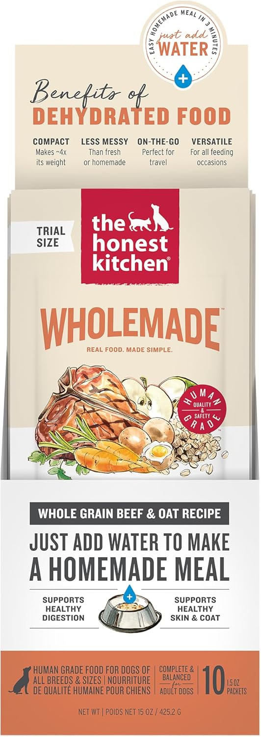 The Honest Kitchen Human Grade Wholemade(TM) Dehydrated Dog Food, Whole Grain Beef and Oat, 10 lb (makes 40lbs) - Image 15
