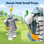 DISGIVO garden ornament clothing packed with denim coat, striped wrap, miniature golf ball, and plastic props.