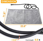 Texsens electric pet warming mat showing the waterproof PVC inner material layout.