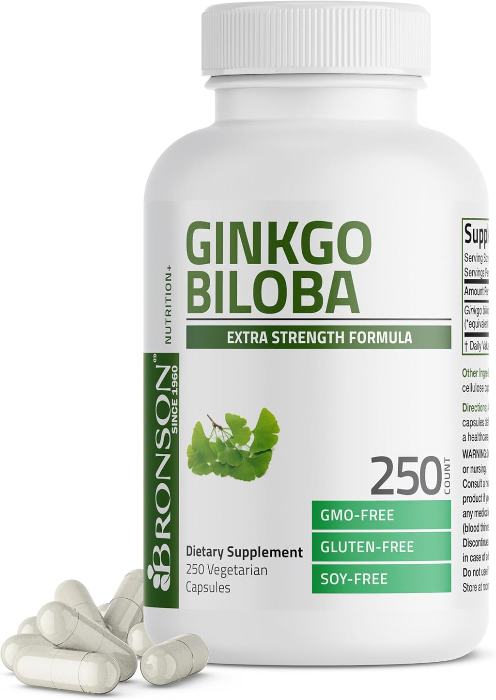 Bronson Ginkgo Biloba Extra Strength Brain & Memory Support 120 Capsules - Image 9