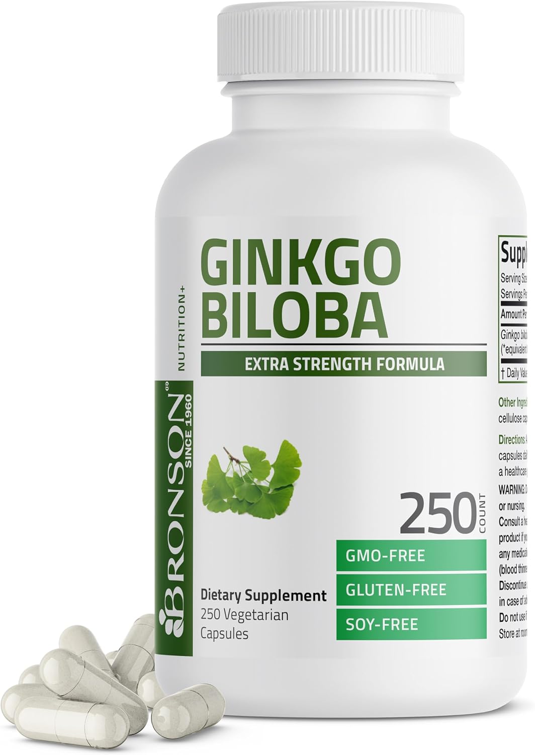 Bronson Ginkgo Biloba Extra Strength Brain & Memory Support 120 Capsules - Image 9