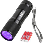 Lighting EVER Small Ultraviolet Black Light Flashlight front view compact pet urine detector.