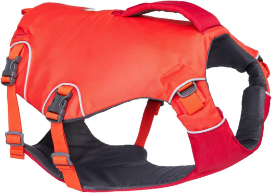 Ruffwear Confluence Dog Life Jacket front view in Tangelo Orange