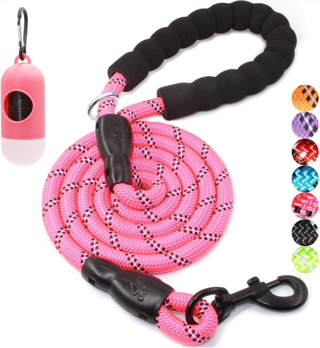 BAAPET 2/4/5/6 FT Dog Leash with Comfortable Padded Handle and Highly Reflective Threads for Small Medium and Large Dogs (5FT-1/2'', Black) - Image 11