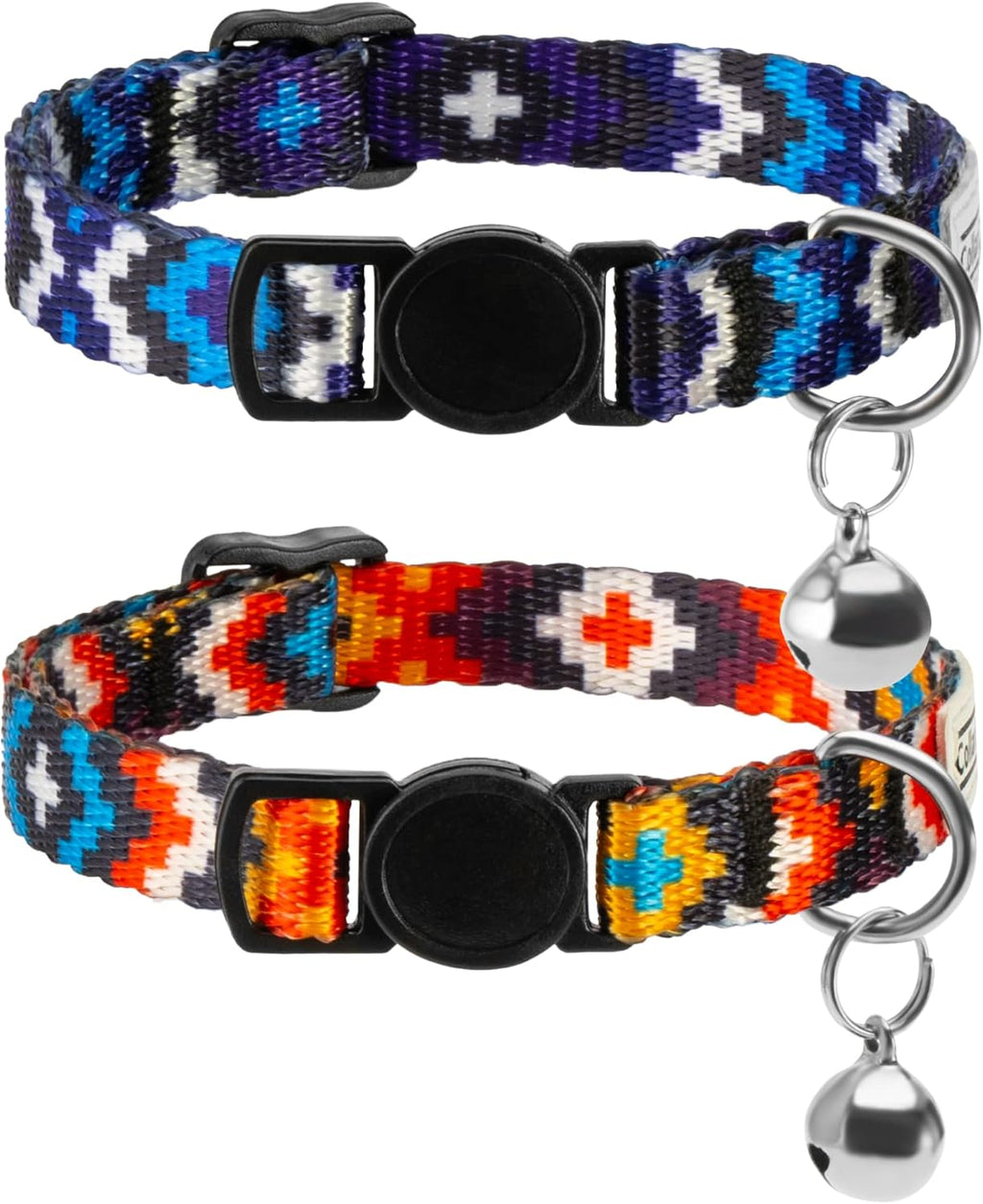 CollarDirect Cat Collar Breakaway with Removable Bell Set of 2 PCS Tribal Pattern Aztec Pet Safety Adjustable Kitten Collar - Image 13