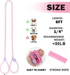 Viunimo no pull dog training rope leash close up of the durable braided nylon material.
