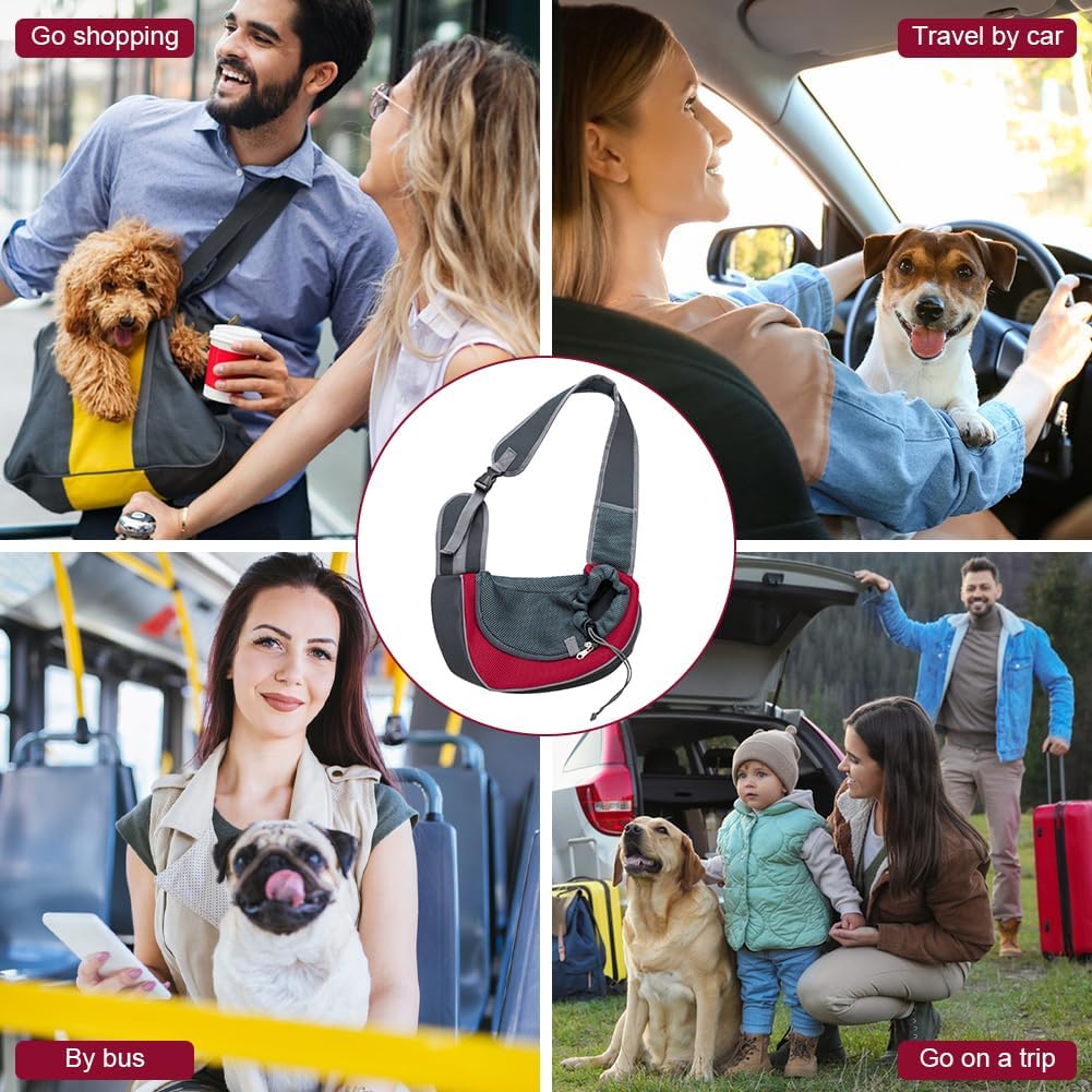 Detailed view of automatic locking zipper on pet sling