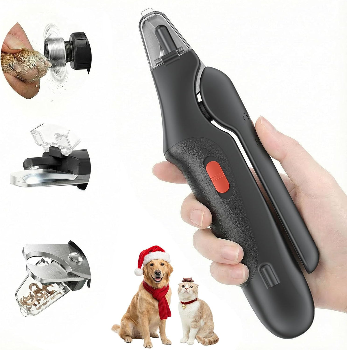 2-in-1 Dog & Cat Nail Clippers and Grinder with Catcher & 2 LED Lights - Image 10