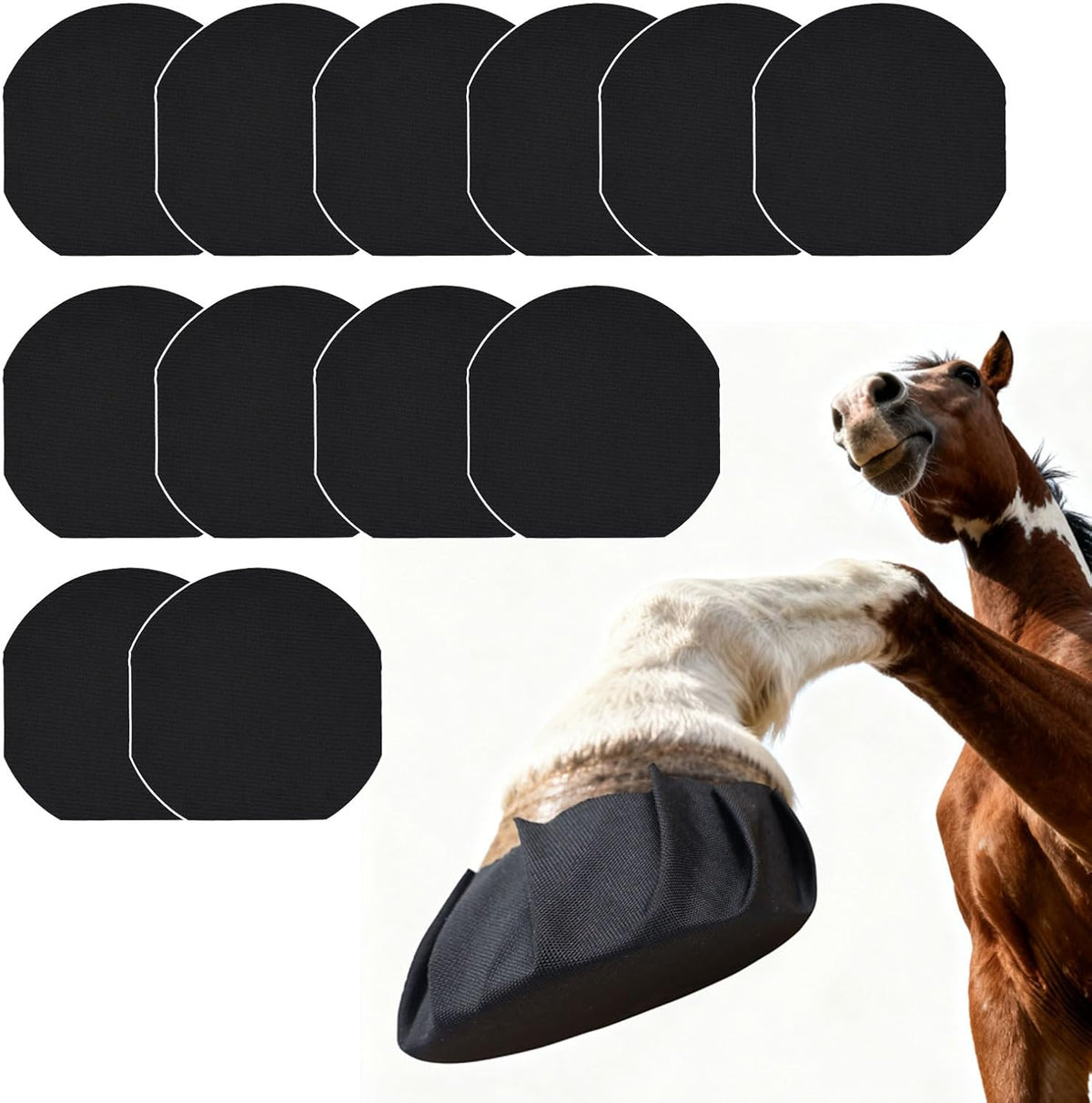 HTtoy horse hoof tape 12 pack front view showing the strong sticky rolls for equine wound care