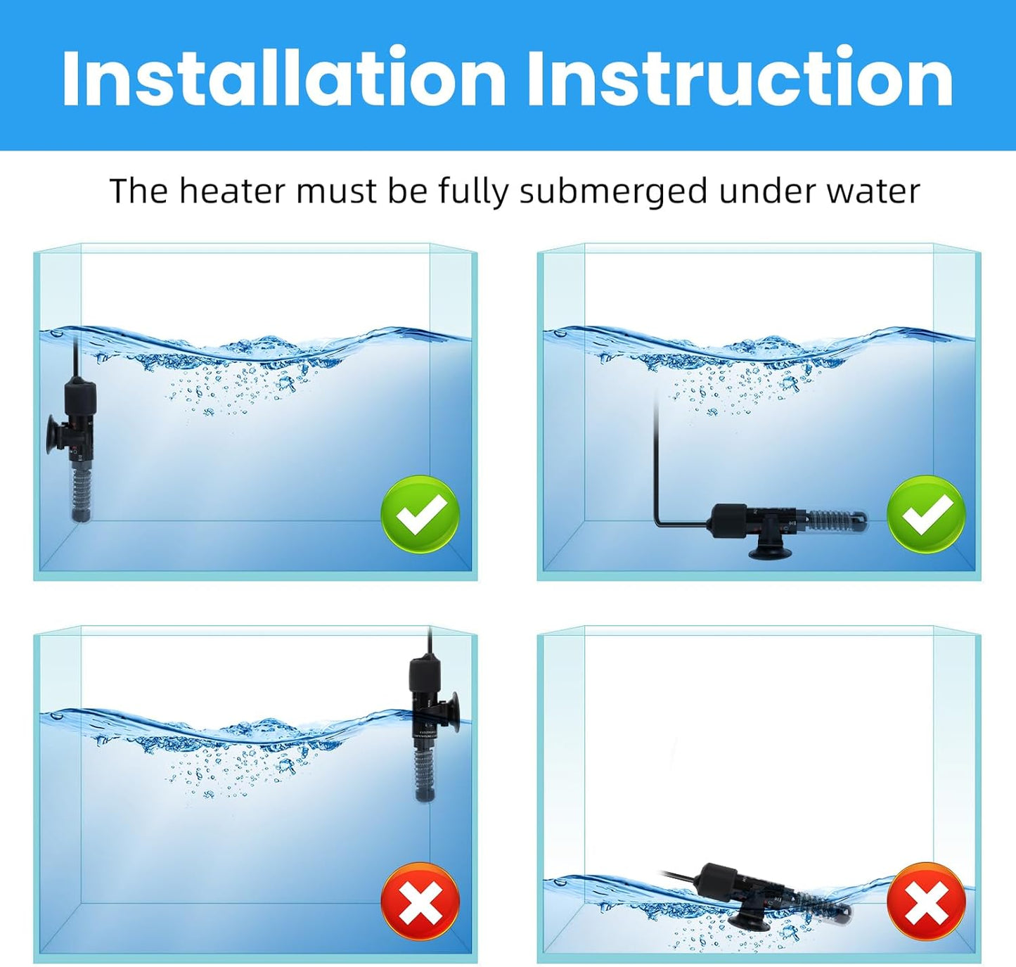 Aquaneat heater components including suction cup and thermometer