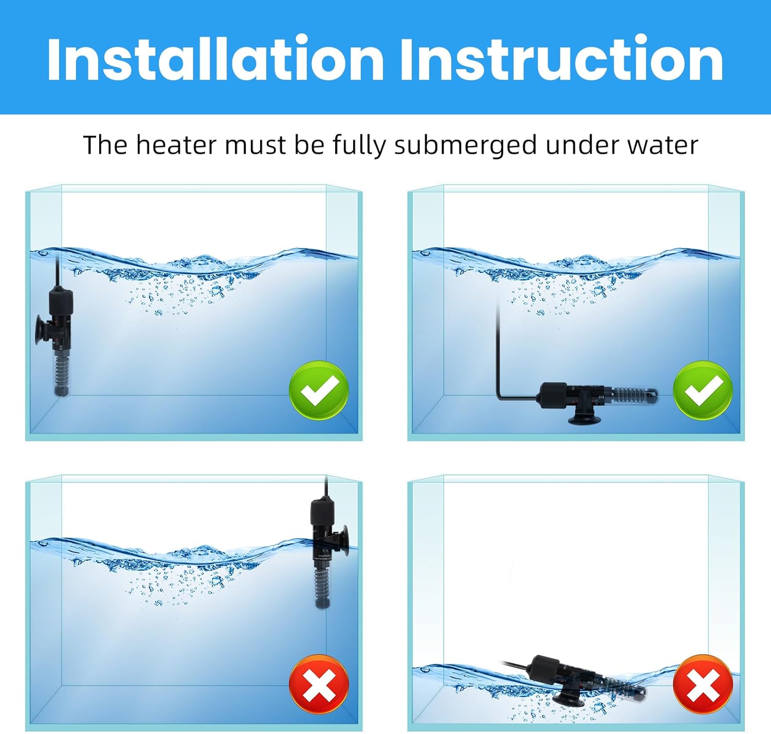 Aquaneat heater components including suction cup and thermometer