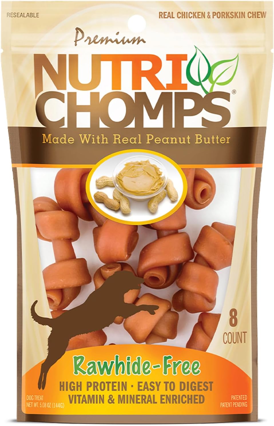 NutriChomps Dog Chews, 4-inch Knots, Easy to Digest, Rawhide-Free Dog Treats, 9 Count, Real Chicken, Peanut Butter and Milk flavor - Image 9