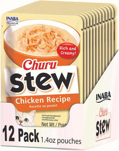 INABA Churu Stew for Cats, Side Dish Pouch with Vitamin E, 1.4 Ounces per Pouch, 12 Pouches, Chicken & Seafood Variety - Image 12