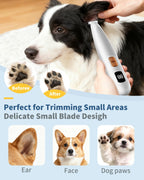 Ergonomic handle grip of the imported dual-purpose animal fur trimmer for small and large dogs.
