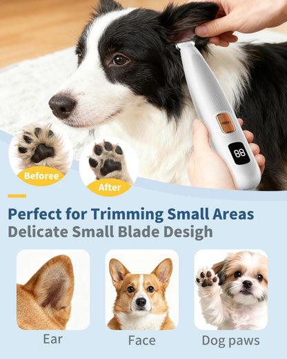 Ergonomic handle grip of the imported dual-purpose animal fur trimmer for small and large dogs.