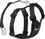 Pawaboo Dog Seat Belt Harness for Car, Dog Car Harness Seatbelt with Double Clips, Adjustable Breathable Pet Vest & Dogs Safety Tether with Elastic Bungee for Small Medium Large Pet, L, Black - Image 14