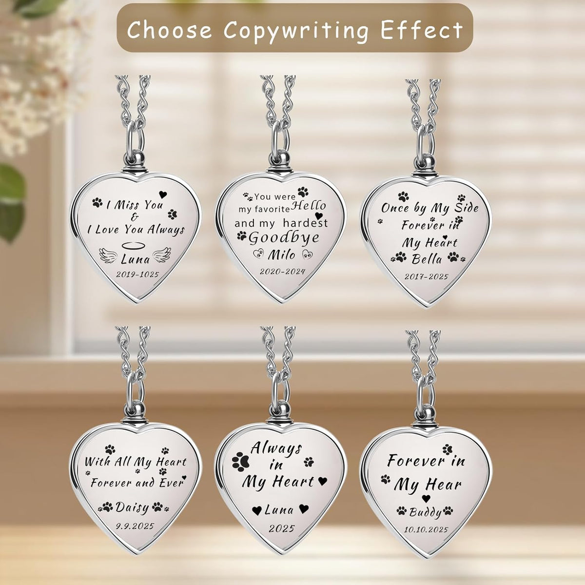 QYH pet cremation jewelry showing the waterproof sealed bottle neck closure.