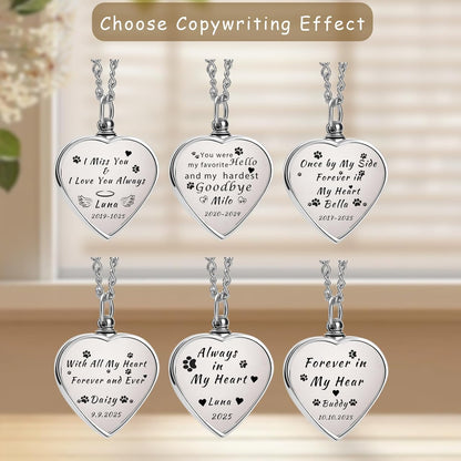QYH pet cremation jewelry showing the waterproof sealed bottle neck closure.