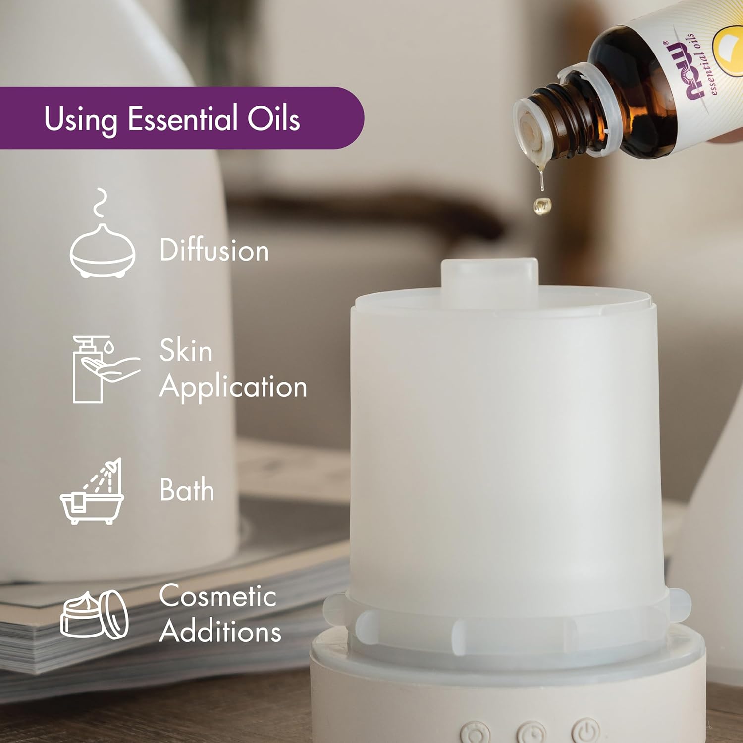 Side view of NOW Foods Camphor Oil bottle highlighting the child resistant cap