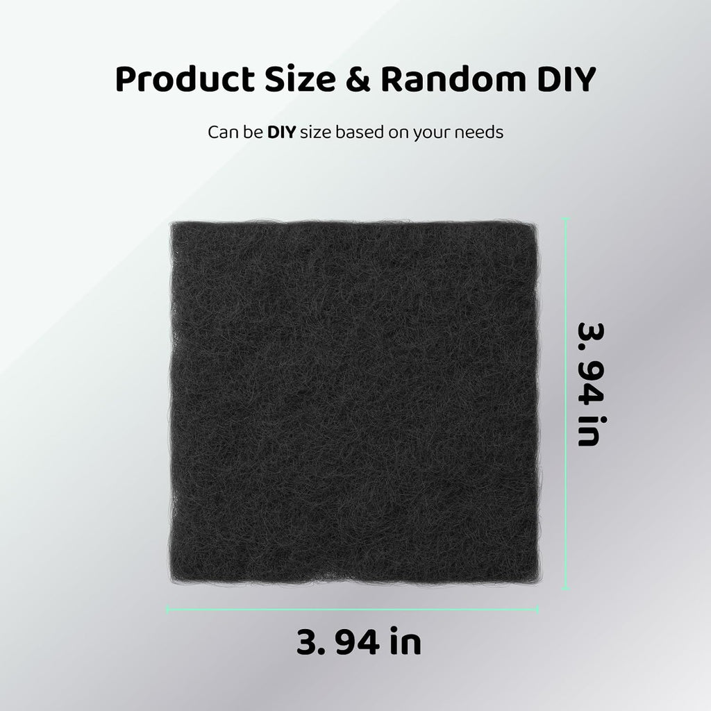 Demonstration of cutting the trimmable four inch square filter pad for custom fit.