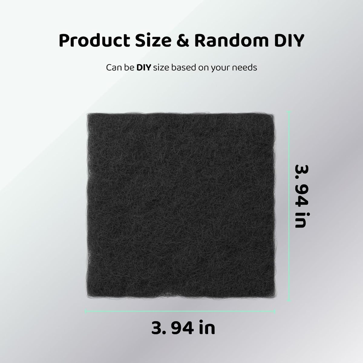 Demonstration of cutting the trimmable four inch square filter pad for custom fit.