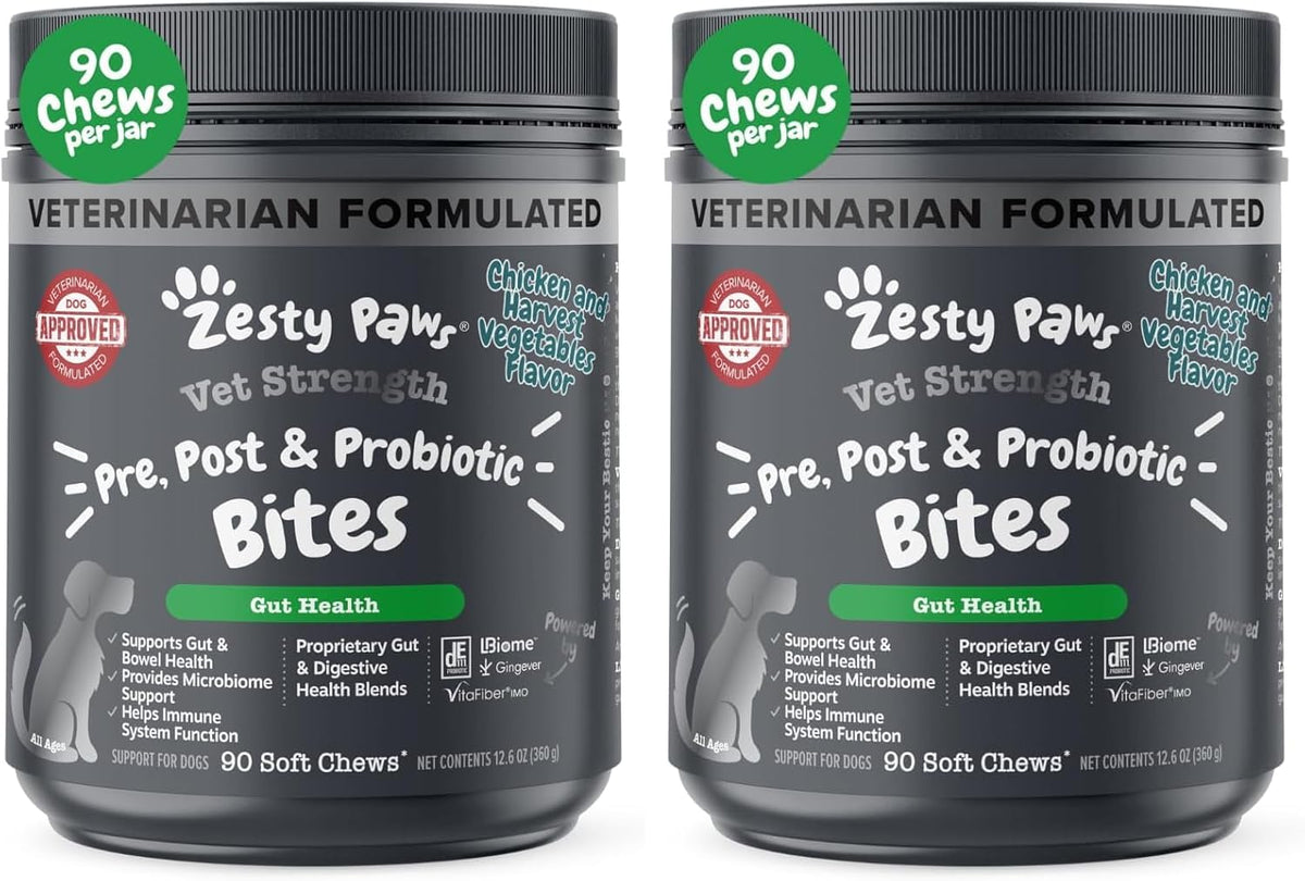 Zesty Paws Probiotics for Dogs - Digestive Enzymes for Gut Flora, Digestive Health, Diarrhea & Bowel Support - Clinically Studied DE111 - Dog Supplement Soft Chew for Pet Immune System - Pumpkin, 90ct - Image 14