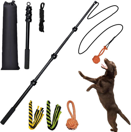 SailStart forty inch extendable dog toy package with all included dental chew attachments