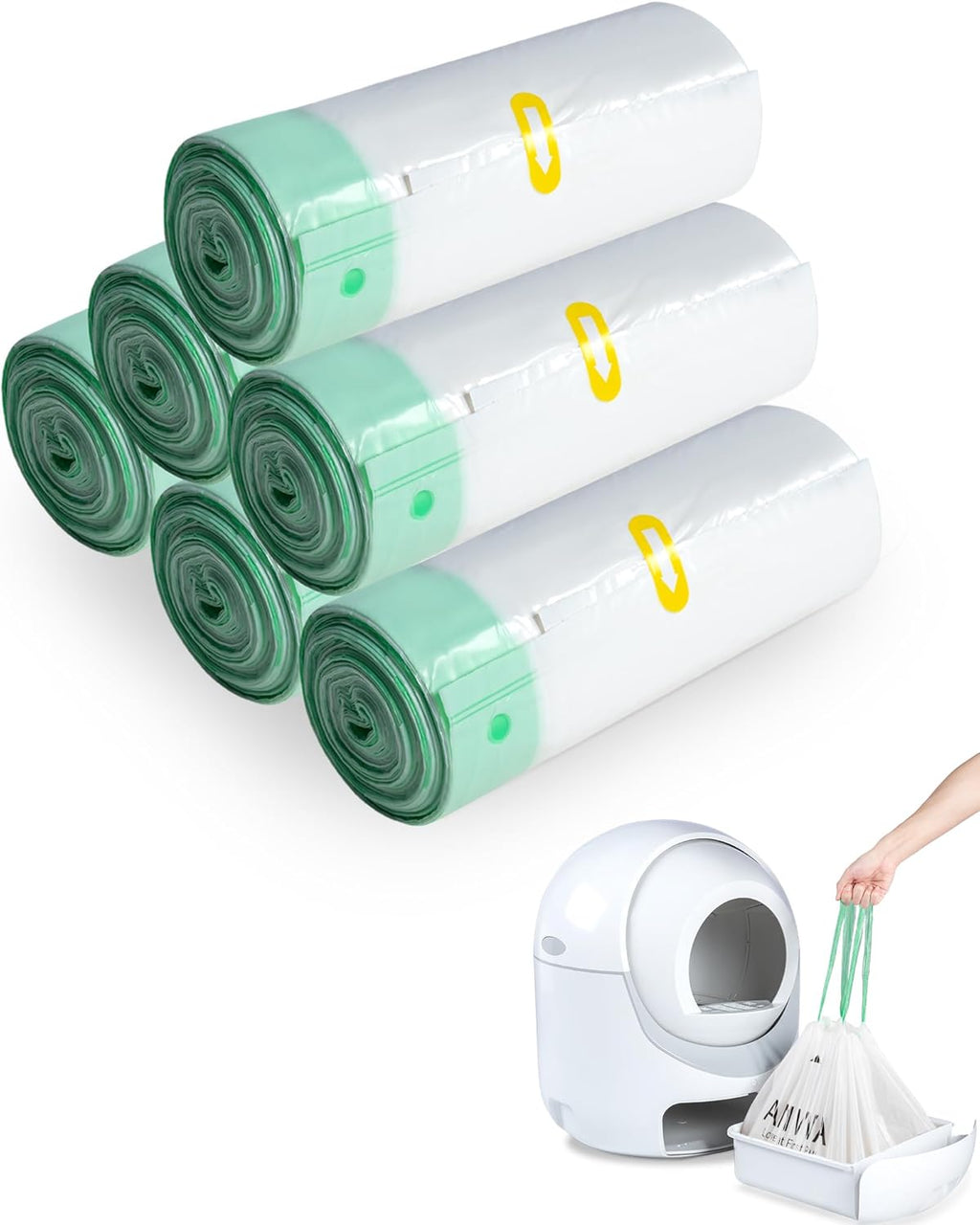 ANWA 40 Count Cat Litter Box Liners for Automatic Cat Litter Box and Litter Box Robot 4/5, Heavy-Duty, Extra Thick - Image 9