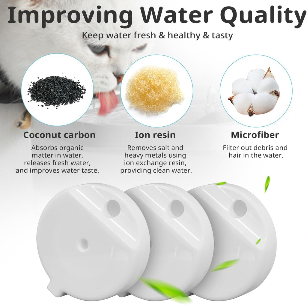 Baofum pet water fountain filter cartridge being pre soaked in a bowl of clean water