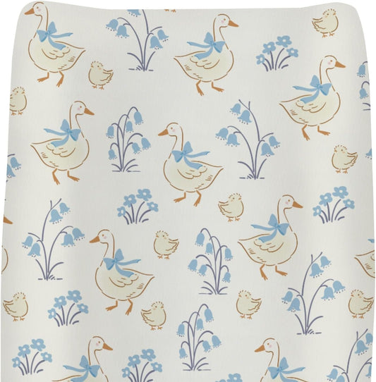 ZoUbqchY vintage geese floral changing pad cover front view