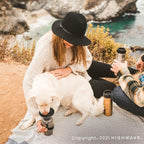 One handed squeeze dog hydration bottle for hiking
