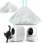 Glittme heavy duty cat litter box liners front packaging view showcasing the green leaf design.