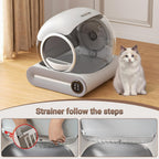 DuckSky automatic cat litter box replacement mesh installation diagram.