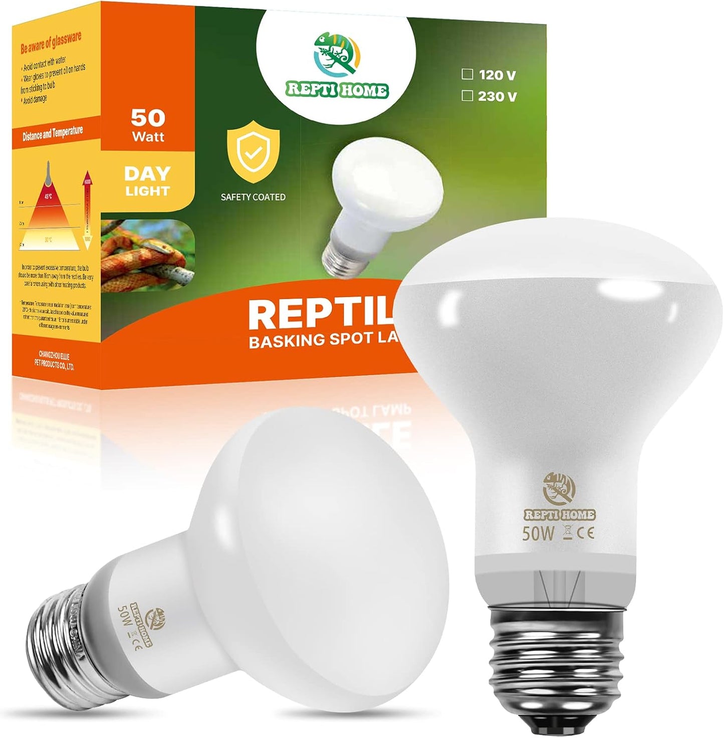 Infrared Reptile Heat Lamp Bulbs,2 PCS 50W Reptiles & Amphibians Infrared Basking Spot Lamp Bulb, Red Heat Emitter Light for Chickens Coop - Image 10