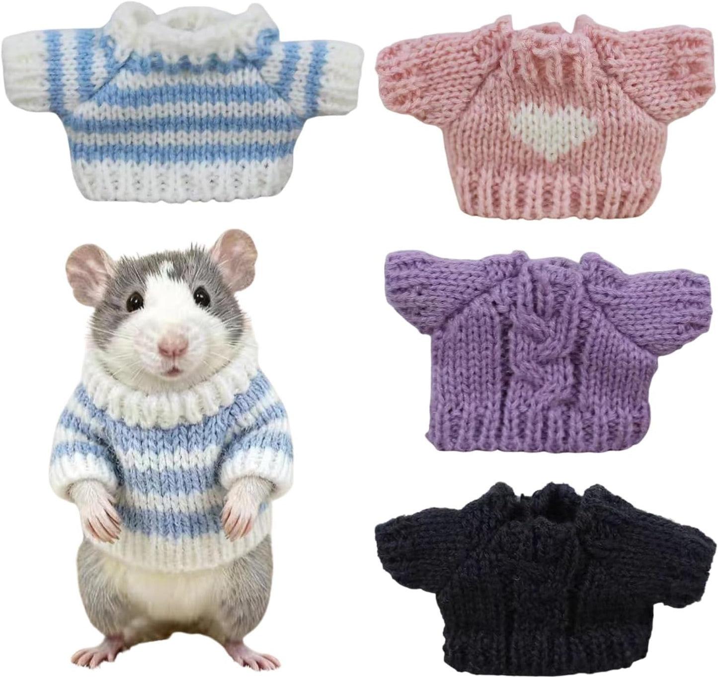 Copfeu hamster clothes pack showing front view of small animal sweaters