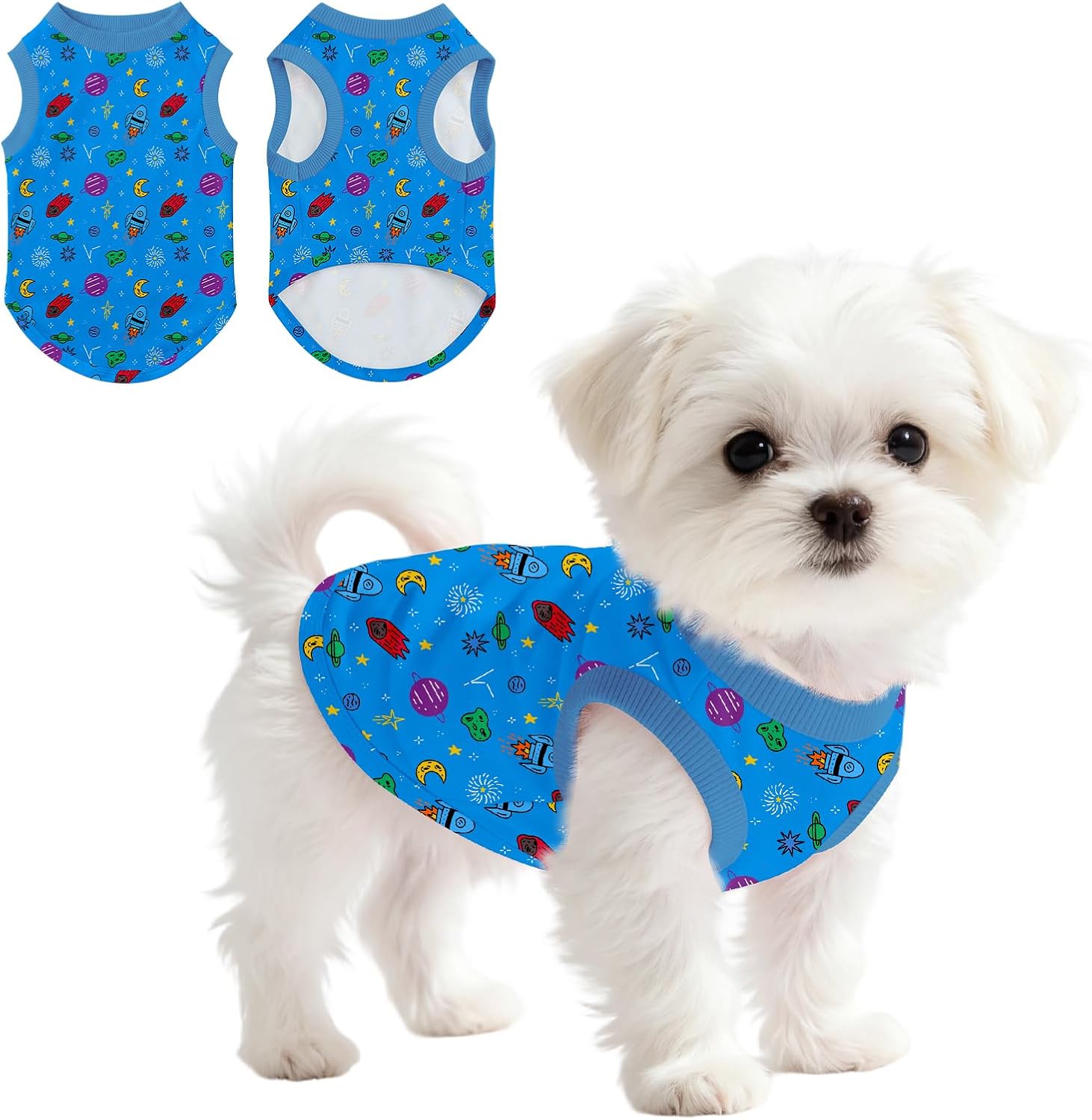 Dog Shirt for Small Medium Dogs, Lightweight Dog Tshirt for Summer, Dog Shirts Sleeveless Soft Stretch for Daily Wear,Independence Day Medium - Image 11