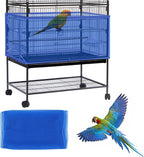 Daoeny Large Bird Cage Cover, Bird Cage Seed Catcher, Adjustable Soft Airy Nylon Mesh Net, Birdcage Cover Skirt Seed Guard for Parrot Parakeet Macaw African Round Square Cages (Black) - Image 13