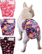 CuteBone Washable Dog Diapers Female No Tail Hole 3 Pack Reusable Doggie Period Training Pants for Docked-Tail Frenchie French Bulldog Boston Terrier Without Tail WWD15M - Image 14