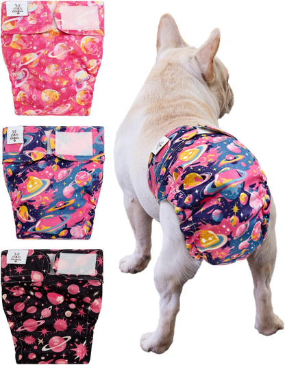 CuteBone Washable Dog Diapers Female No Tail Hole 3 Pack Reusable Doggie Period Training Pants for Docked-Tail Frenchie French Bulldog Boston Terrier Without Tail WWD15M - Image 14