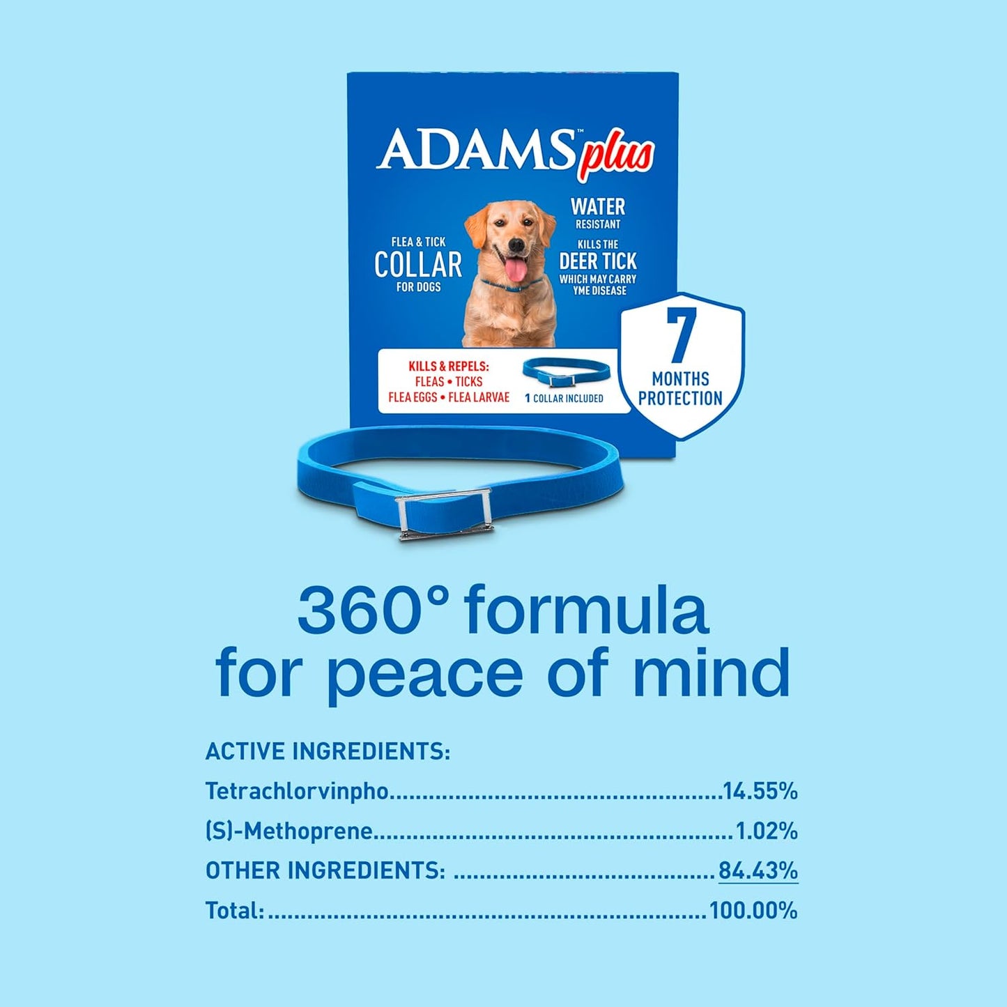 Detailed instruction label on Adams flea and tick control collar